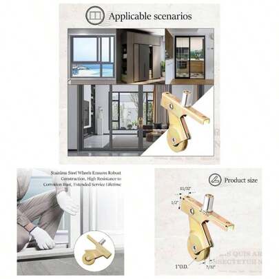 4 Pack Sliding Screen Door Rollers Bay Mills Doors - Replaces B701/B702/B814 Top/Bottom 1 Inch Concave Steel Ball Bearing Wheels