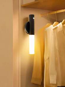 1PC Motion Sensor Night Light, Magnetic Wall Lamp, USB Rechargeable LED Light Bar, Wireless Stair, Indoor Wood Wall Lamp, Closet, Corridor, Stairway Light - Warm White Light - View 8