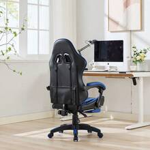 Gaming Chairs - Black+Blue + Upholstered + Foam - View 11