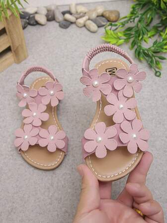 1 Pair Fashionable Shiny & Beautiful Girl's Butterfly Decorated Sparkling Rhinestone Transparent Flat Sandals, Fairy Style, Very Suitable For Summer Wear