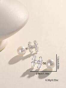 18K Gold Plated Elegant & Cute Silver Earrings, Suitable For Daily Wear And Gatherings - Silver - View 6