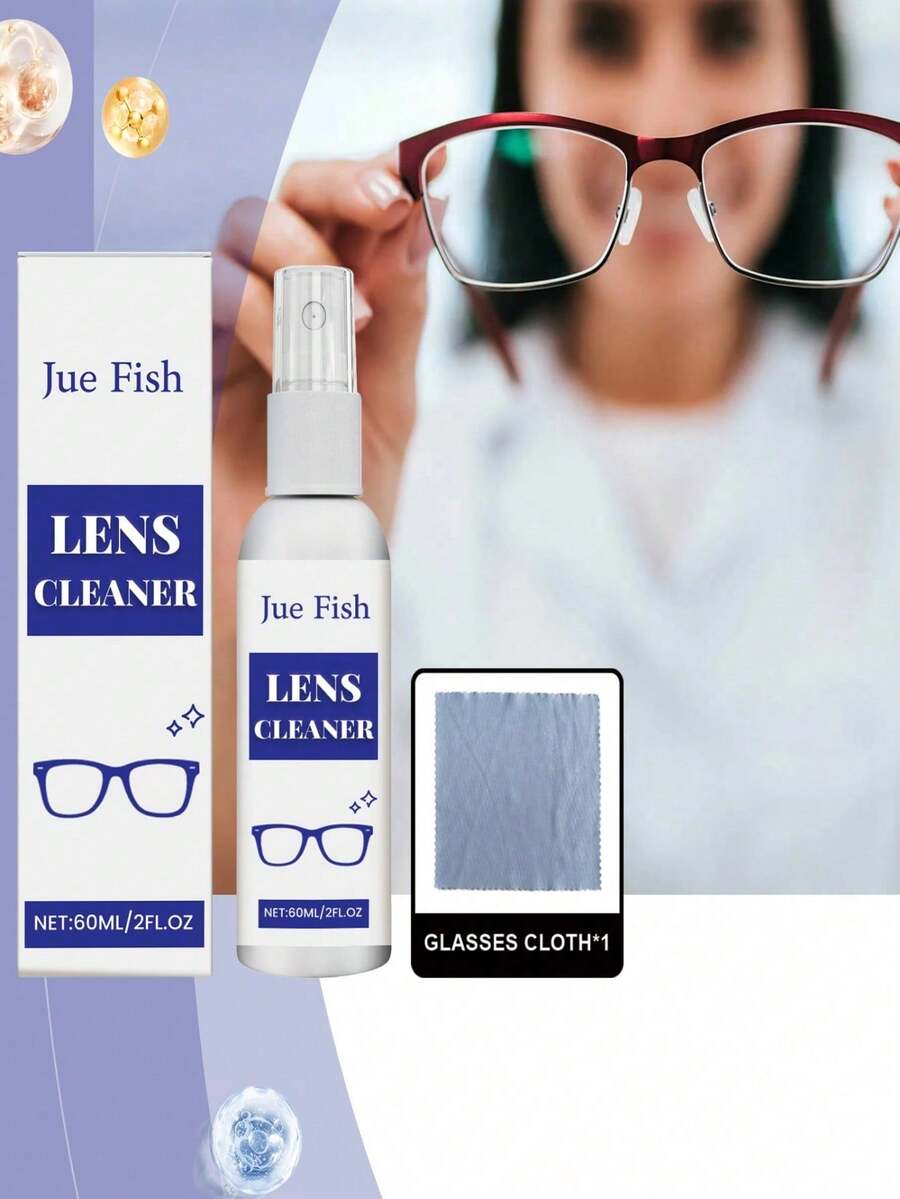 This 60ml Eyeglass Cleaning Spray Is Used For Cleaning And Maintaining Lens. It Can Prevent Fogging And Keep The Vision Clear. The Portable Cleaning Spray Can Easily Remove Dirt, Fingerprints And Grease On The Lens, Keeping The Lens Clean And Transparent. Compact And Convenient For Daily Carry And Home Use.
