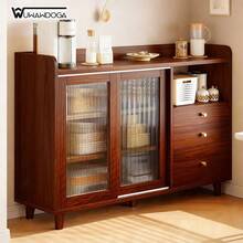 Gabinete de Cocina con  3 Cajones -Armario Organizador Multiusos para Sala-Alacena Organizadora para Alimentos y Utensilios, Fácil de Limpiar - Marrón - Ver 8