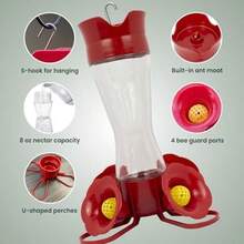Perky-Pet 203CPBN-2 - Alimentadores de colibrí de Vidrio para Exteriores con Perchas, Foso de Hormiga, Protectores de Abejas, Paquete de 2(Vidrio claro 2 comederos para colibríes) - Unitalla - Ver 5