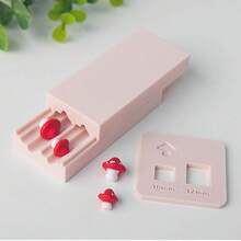 2pcs/Set Mini Mushroom-Shaped Soft Pottery Hand Rolling Mold, Three-Dimensional Miniature Clay Modeling Rolling Board, Earring Pendant Handmade Tool - Mushroom - View 3