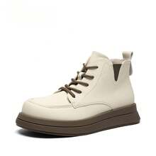 Women Ankle Boots & Booties - K288A米色薄絨 - 查看 4