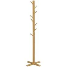 HOMCOM Bamboo Coat Rack With 8 Hooks, Ideal For Hallway And Bedroom, 49.5 X 49.5 X 178 Cm, Elegant And Functional. - 自然色 - 查看 1