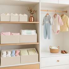 12/6 pièces Boîte de rangement pour vêtements de bébé, organisateur de tiroir, bac de rangement pliable en tissu pour tiroir, boîte de séparation de tiroir, convient pour ranger les soutiens-gorge, les chaussettes, les cravates, les écharpes, etc. - Blanc - Voir 7