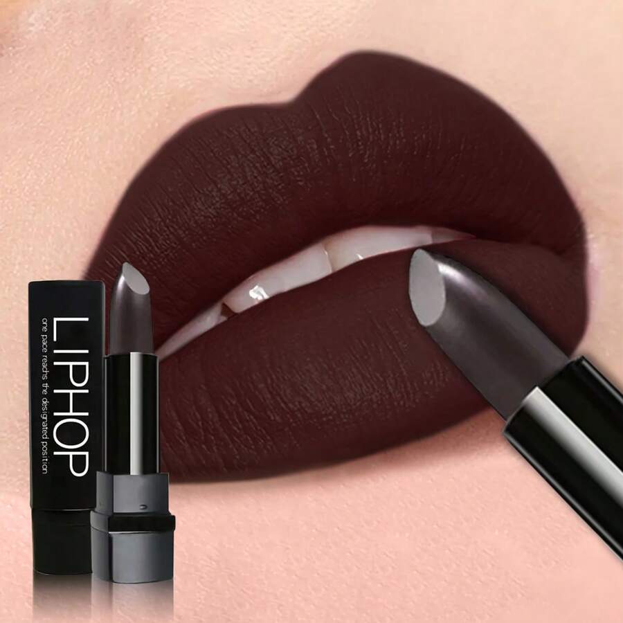 Seductive Matte Lipstick, Blackberry Red & Chocolate Brown Shades, Velvet Rich Pigment With Luxurious Finish, Long-Lasting Statement Colors For Confident, Alluring Looks - 01# Đỏ mâm xôi - Xem 1