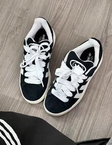 Adidas Originals CAMPUS 00s Leather Low-Top Sneakers, Unisex, Black & White - Black and White - View 8