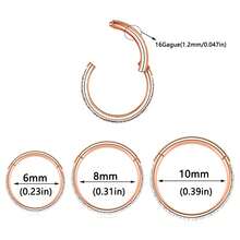 1 chiếc khuyên môi trong suốt đính đá CZ, khuyên mũi bằng titan G23 không gây dị ứng, khuyên sụn tai mạ vàng 18K, khuyên tai vành tai, khuyên tai daith, khuyên tai helix, khuyên tai tragus, khuyên tai dái tai, khuyên rốn, khuyên núm vú, cỡ 16G 6mm 8mm 10mm, trang sức xỏ khuyên cơ thể cho nam và nữ. - CZ - Xem 3