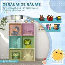 ZONEKIZ Children's Bookshelf, Bookcase With 3 Storage Boxes, Toy Shelf, Children's Room Shelf, White And Grey, 61.8 X 29.9 X 91.5 Cm - White - View 7