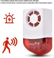 Sirena Inalámbrica, Sirena Inalámbrica para Exteriores para el de Alarma WiFi Alarma de  Acústico-óptica() - 433 millones - Ver 4