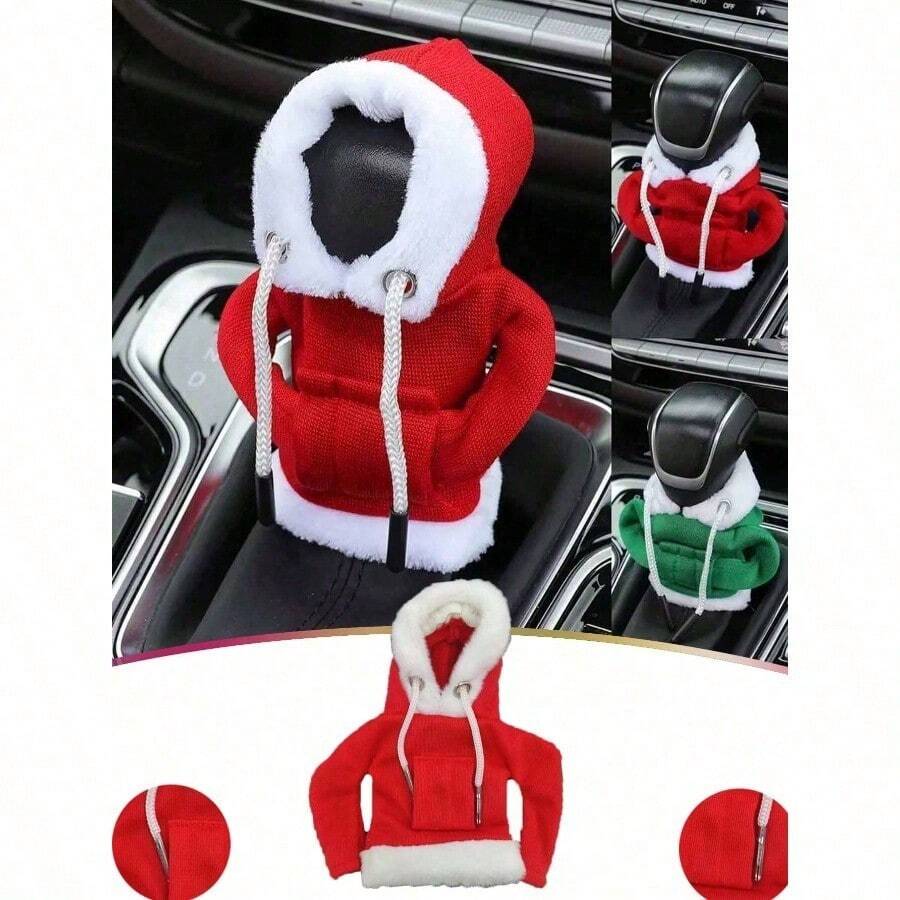 1pc Christmas Car Gear Shift Cover Decorative Hoodie, Santa Claus Mini Hoodie Sweatshirt For Car Interior Decor, Suitable For Christmas, Wedding, Party, Holiday Events, Car Accessory, Christmas Gift,Christmas - Multicolor - View 1