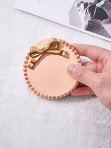 1 قطعة طبق زخرفي وردي بنقاط مبسطة، مصنوع من مادة الراتنج بطلاء ذهبي قديم، إكسسوار تصوير، حرفة راتنجية، مناسب لديكور المنزل، ديكور طاولة العطلات، منظم الزينة، لجميع المواسم - نقاط البولكا - وردي - مشاهدة 10