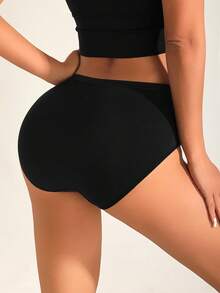 5pcs/Pack Women's Solid Color Lace Patchwork Bikini Panties, Comfortable Breathable Low-Rise Underwear, Fashionable Elegant Minimalist, Assorted Colors Set - Multicolor - View 2
