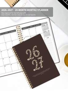 BUBU 2026 Calendar Jan.2026-Dec.2027, A5 2-Year Academic Monthly Planner Calendar Book With Holiday Reminder & Notes, For Students &Teachers, Back To School Supplies January Office Use - Multicolor - View 4