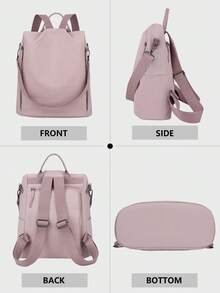 Foldable Anti-Theft Nylon Backpack, Women's Wallet, Multifunctional Fashion Everyday Bag, Lightweight Travel Bag With Multiple Pockets, Large Capacity Minimalist Backpack, Convenient Backpack, Suitable For Students, Nurses, Teachers, Business Professionals, Travel, Commuting, Shopping, Office, Dating, Hiking, Training, Work, Birthday Gift, Holiday Gift, Backpack - Multicolor - View 7