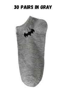 DC Comics 1/5/10/15/20/25/30 pares de calcetines tobilleros esenciales suaves y ligeros para hombres, versátiles calcetines de barco casuales para hombres y mujeres/parejas, delgados para primavera y verano, serie en negro/blanco/gris, patrón de Batman, cómodos y transpirables, adecuados para regalos festivos, vuelta al colegio, viajes y uso diario - Multicolor - Ver 23