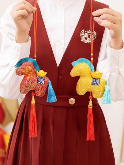 2026 Zodiac Horse Hanging Ornament, Auspicious Horse Decoration, Lunar New Year Home Decor, Chinese New Year Party Favor, Office Desk Gift, Spring Festival Decoration, Car Window Hanging Accessory