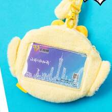 Miniso Teletubbies Series Plush Card Holder Multi-Character Style & Bow Detail Soft Short Card Slot Design Portable Card Storage & Bag Pendant Card (1 PC) - Yellow - View 4