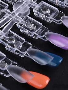 Tarjeta magnética de colores de esmalte de uñas, tarjeta de exhibición de color de esmalte de uñas magnética extraíble y reutilizable, tarjeta de esmalte de uñas falso de acrílico de alta gama, adecuada para gel y esmalte regular, duradera, fácil de colorear, perfecta para la práctica de arte de uñas y uso profesional. - Multicolor - Ver 5