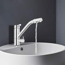 GDAE10 Rubinetto da cucina a 3 vie rubinetto da cucina girevole a 360° miscelatore 3 in 1 per filtro 'acqua rubinetto per lavabo rubinetto in ottone rubinetto per lavello rubinetto per acqua potabile 2  cromato - Silber - Übersicht 8