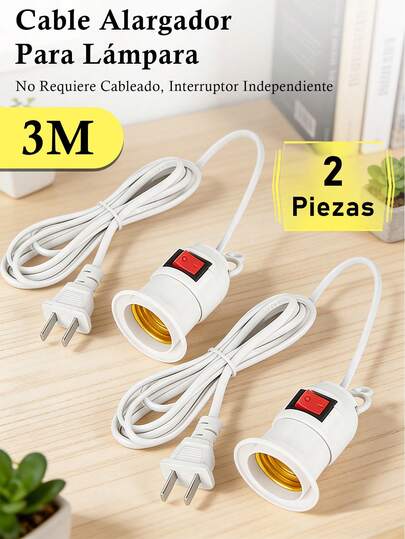 3/5 Metros Extension Con Socket Para Foco