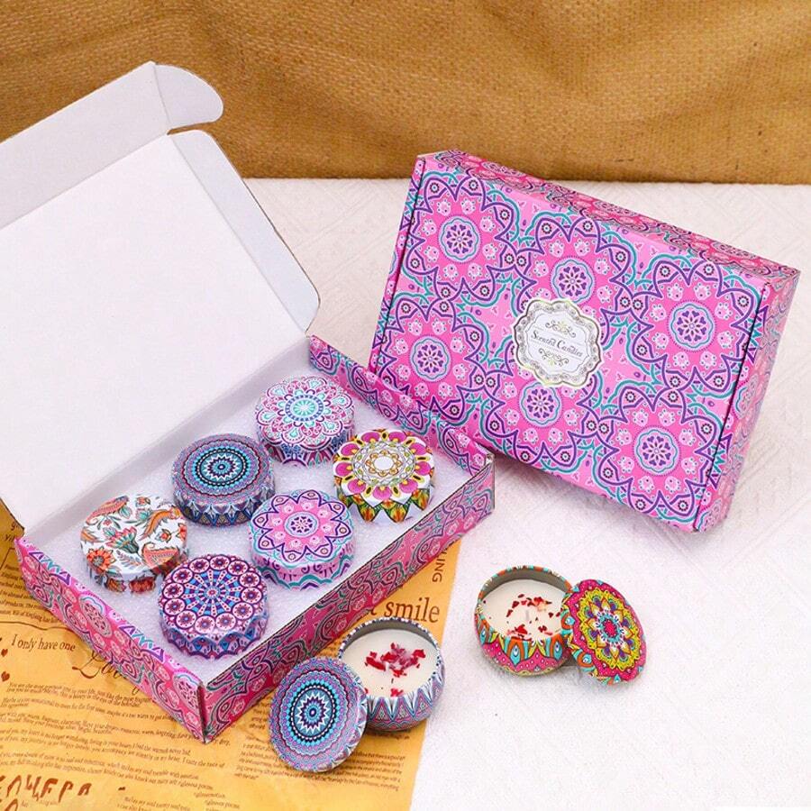 1/4/6/8/12/16/20件組香氛蠟燭禮盒,大豆蠟罐蠟燭,芳香療法蠟燭,營造浪漫氛圍,適用於婚禮、節日或感謝禮物,居家與臥室空間的完美裝飾點綴,婚禮裝飾,齋月禮物 - 彩色 - 查看 1