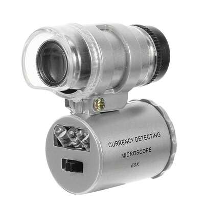 Pocket Microscope 60x LED Microscope 60x With LED Light Magnifier Currency
