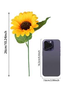 1/3/5支装仿真向日葵花束，10.24英寸逼真丝绸向日葵带茎，适用于室内/室外装饰、婚礼装饰、新娘捧花、插花、派对中心装饰、家居装饰、花瓶装饰、情人节 - 彩色 - 查看 3
