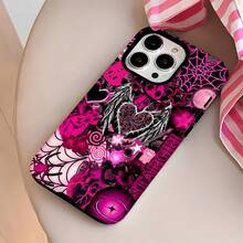 Funda rosa con diseño de corazón estrellado y telaraña, compatible con fundas ,  17,  16 Pro Max,  15 Pro Max,  13 y  12. Fabricada en TPU, ofrece protección contra golpes y caídas. Un regalo ideal para familiares, amigos, seres queridos, novios/novias y para Navidad.funda de teléfono, fundas de teléfono, funda de , funda de  17 pro, funda de  16, navidad, funda de  17 pro max, funda de  17, fundas de , funda de  15,  17 pro max, fundas para , funda de  16 plus, regalos de navidad, funda de  13, funda de teléfono de navidad, funda de  16 pro, funda de teléfono  15, funda de teléfono  13, funda de  16 - Blanco - Ver 2