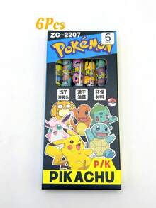 6pcs/Bag Pokemon Pikachu Press Gel Pens 0.5mm Black Pen School Office Supplies Stationery Party Gift - Multicolor - View 9