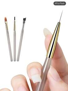 1 قطعة/4 قطع مجموعة فرش تحديد الأظافر، ألياف نايلون طويلة جداً وماصة بشكل عالي. فرش تحديد الأظافر ناعمة ومرنة، سهلة المسك، خالية من الروائح، مناسبة لأنماط الأظافر الناعمة والتصاميم الرقيقة، يمكن استخدامها للتحديد والتلوين والتظليل وغيرها. قابلة للاستخدام في الشبكات والفرنسية وفن الأظافر والأومبري وأنماط الأظافر المختلفة.