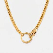 CLAU CRIS  Clau Cris Gold-Plated Minimalist Hoop Necklace NL3533 - Gold - View 2