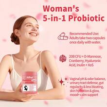 GWYNNE Elfleaf Vaginal 5 En 1 Probióticos 20 Billion De Ucf,con L-theanine,acido Hialurónico Y Vitamina D,hidratación De La Piel,salud Inmune,digestiva E Intestinal,60 Cápsulas probioticos femeninos - Otros - Ver 6