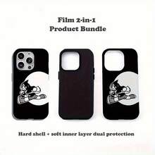 Funda de película de doble función   Silhouette - Protección robusta, resistente a los golpes y elegante - Compatible con iPhone 16, 15, 14, 13, 12, 11, Plus, Pro, Max, regalo de cumpleaños ideal para - Blanco - Ver 7