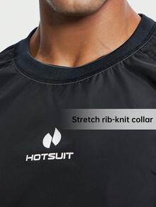 HOTSUIT 男士桑拿服，适合跑步、健身等运动。男士长袖T恤，新年礼物 - 黑色 - 查看 6