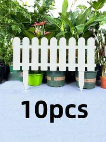 White Plastic Fence, Garden Picket Fence, Outdoor Gardening Fencing, Interlocking Small Fence - White - View 11