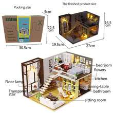 Wooden Miniature House Kit: Simple Style DIY Model For Creative Gifts And Home Decoration. - Nhiều màu - Xem 6