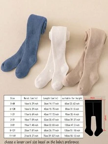 3 Pairs Kids' Solid Color Tight Leggings, Versatile All-Match Tights For Girls, Suitable For School Uniform And Daily Wear, Spring/Autumn/All Season - Multicolor - View 3
