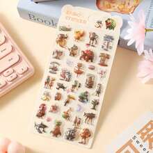 ملصقات 3D كرتونية، ملصقات حيوانات كرتونية لاصقة ذاتيًا، مناسبة لتزيين الكتب والقرطاسية، ويمكن استخدامها أيضًا لمشاريع DIY، ولوازم المكتب، ولوازم المدرسة، والاستعداد للعودة إلى المدرسة وملصقات أشغال يدوية أخرى.