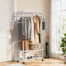 UNHO Multifunctional Clothes Rack With Wheels – Open Wardrobe Rack With Shelves, Heavy-Duty Garment Organizer For Bedroom, Living Room & Entryway – White - White - View 1