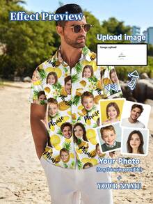 Customized Shirt, Personalized Shirt With Custom Designs Of Male/Female Portrait, Children, Pets, Cartoon, Holiday Themed, Fun Shirt - Multicolor - View 1