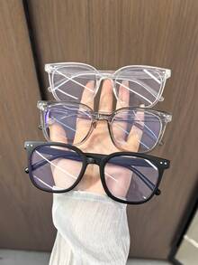 3PCS Women's Casual Square Glasses Glasses Vintage Design Polycarbonate Frame Lightweight For Office Work And Daily Reading
