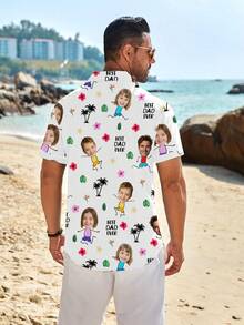 Camisetas personalizadas con retratos de hombre/mujer, miembros de la familia, mascotas, dibujos animados, camisetas temáticas de vacaciones - Multicolor - Ver 2