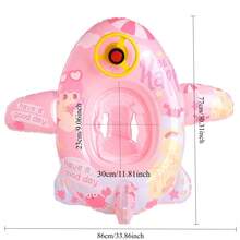 儿童充气座椅圈，婴儿及幼儿游泳漂浮垫，带把手和喇叭，PVC材质，适合游泳池和海滩使用。 - 彩色 - 查看 5