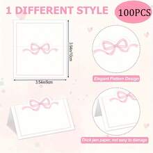 粉色蝴蝶结桌卡 可爱蝴蝶结帐篷式姓名卡 空白座位分配标签卡 生日派对餐桌布置用品 - 彩色 - 查看 8