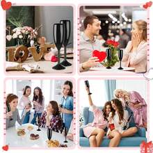 1/2/3/6/12/24 Pcs Personalized Shatterproof Champagne Flutes, Bride Party Wine Glasses, 6oz (170ml), Acrylic Shatterproof Material, Suitable For Wedding, Wedding Decor, Party And Bridesmaid Gifts - Multicolor - View 7