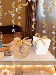 10 CÁI/1 CÁI/Túi quà Eid Mubarak, Túi quà Ramadan có ruy băng Túi đựng quà Eid Mubarak Túi quà Eid cho Ramadan Kareem Đồ dùng cho tiệc Eid Mubarak - Trăng Nâu A - Xem 8